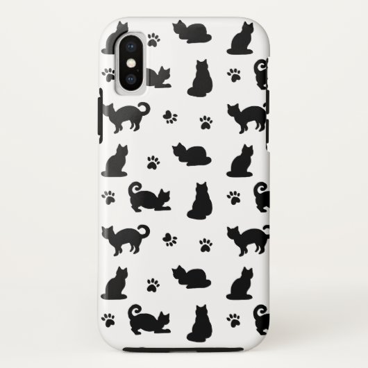 Patroon voor zwarte katten en schilderafdrukken Case-Mate iPhone case (Achterkant)