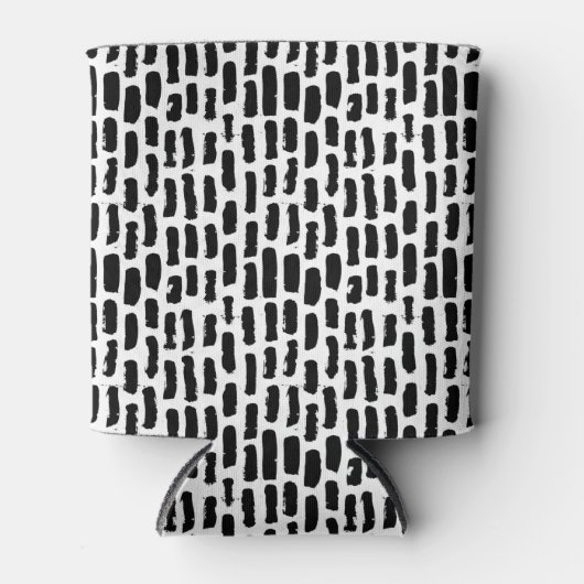 Patroon voor zwarte penseelstreken blikjeskoeler (Voorkant)