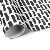 Patroon voor zwarte penseelstreken cadeaupapier (Rol Hoek)