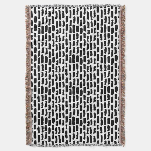 Patroon voor zwarte penseelstreken deken (Voorkant Verticaal)