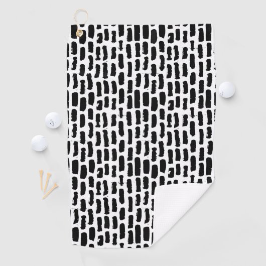 Patroon voor zwarte penseelstreken golfhanddoek (Insitu)