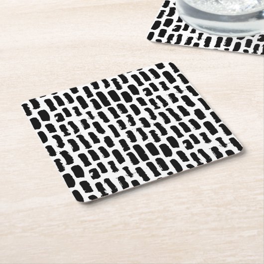 Patroon voor zwarte penseelstreken kartonnen onderzetters (Schuin)