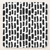 Patroon voor zwarte penseelstreken kartonnen onderzetters (Voorkant)