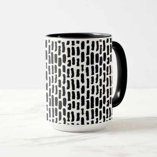 Patroon voor zwarte penseelstreken mok (Voorkant rechts)
