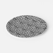 Patroon voor zwarte penseelstreken papieren bordje (Gekanteld)