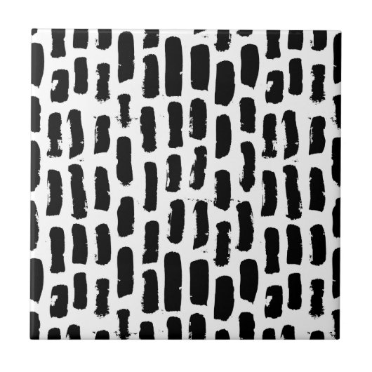 Patroon voor zwarte penseelstreken tegeltje (Voorkant)