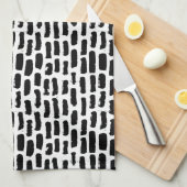 Patroon voor zwarte penseelstreken theedoek (Quarter Fold)