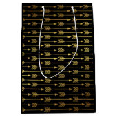 Patroon voor zwarte rode oliepijlen medium cadeauzakje (Voorkant)