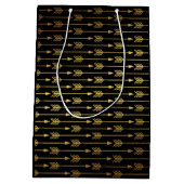 Patroon voor zwarte rode oliepijlen medium cadeauzakje (Achterkant)