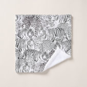 Patroon voor zwarte tijgerdieren bad handdoek (Wasdoekje)