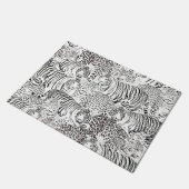 Patroon voor zwarte tijgerdieren deurmat (Schuin)