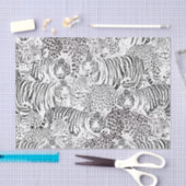 Patroon voor zwarte tijgerdieren tissuepapier (Craft)