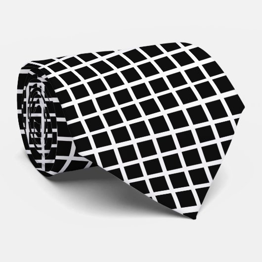 Patroon voor zwarte vierkantjes stropdas (Opgerold)