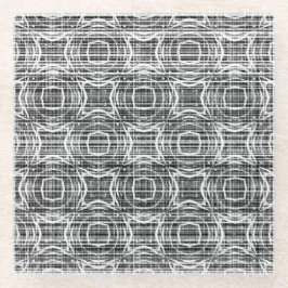 Patroon voor zwarte, witte en grijze cheques glazen onderzetter