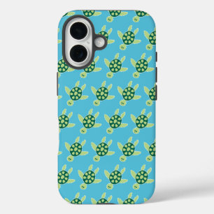 Patroon voor zwemschildpadden Blauw iPhone 16 Hoesje