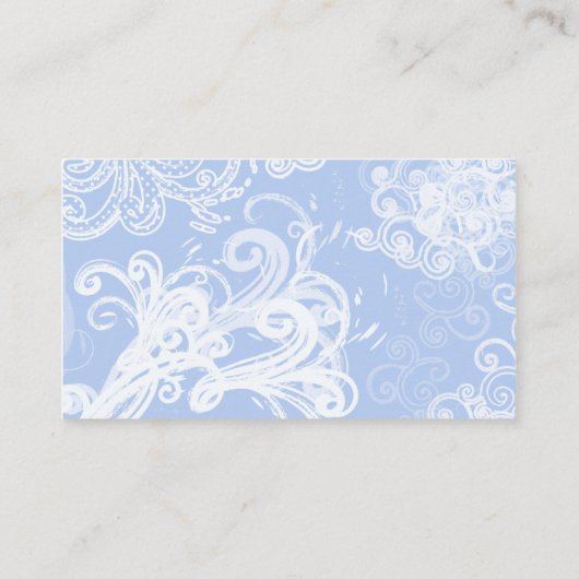 Patroon voor zwenkvogels, zwembad, zwenkend, blauw visitekaartje (Achterkant)