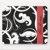 Patroon voor zwoegen, zwart-wit, Jouw naam Muismat (Voorkant)