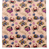 Patroon waterdieren | leven onder water 10 douchegordijn (Voorkant)