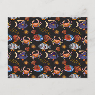 Patroon waterdieren   leven onder water 11 briefkaart