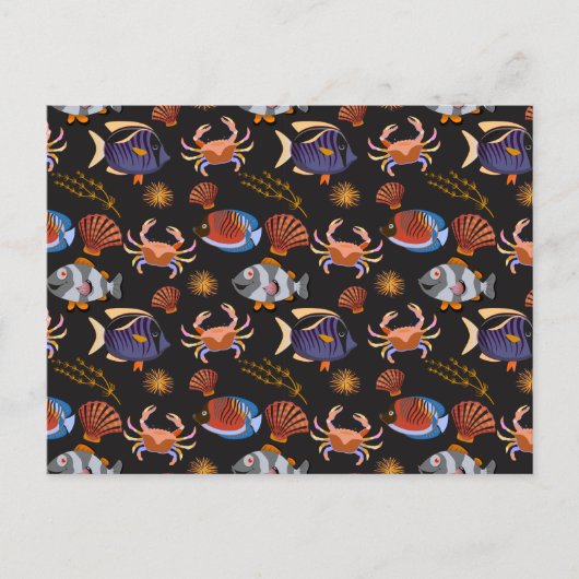 Patroon waterdieren | leven onder water 11 briefkaart (Voorkant)