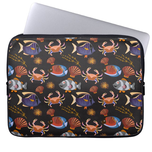 Patroon waterdieren | leven onder water 11 laptop sleeve (Voorkant)