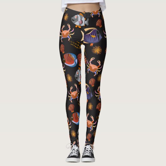 Patroon waterdieren | leven onder water 11 leggings (Voorkant)