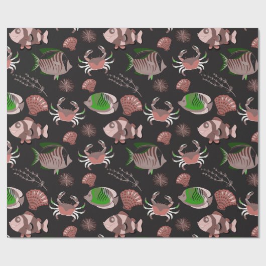 Patroon waterdieren | leven onder water 12 cadeaupapier (Vlak)
