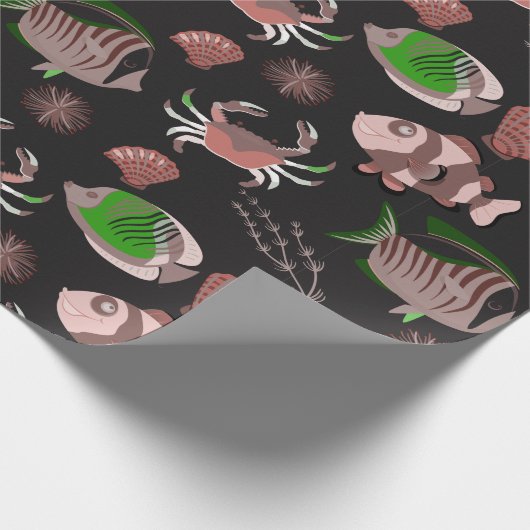 Patroon waterdieren | leven onder water 12 cadeaupapier (Hoek)