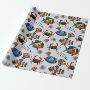 Patroon waterdieren   leven onder water 14 cadeaupapier