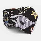 Patroon waterdieren | leven onder water 17 stropdas (Opgerold)