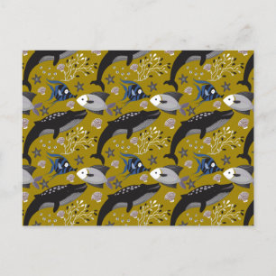 Patroon waterdieren   leven onder water 18 briefkaart