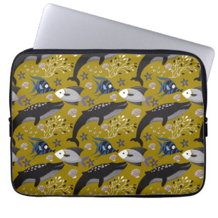 Patroon waterdieren   leven onder water 18 laptop sleeve