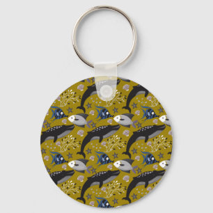 Patroon waterdieren leven onder water 18 sleutelhanger
