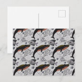 Patroon waterdieren | leven onder water in de ocea briefkaart (Voorkant / Achterkant)