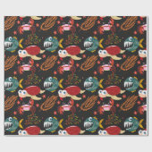 Patroon waterdieren | leven onder water in de ocea cadeaupapier (Vlak)