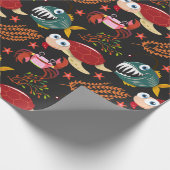 Patroon waterdieren | leven onder water in de ocea cadeaupapier (Hoek)