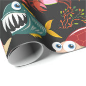 Patroon waterdieren | leven onder water in de ocea cadeaupapier (Rol Hoek)