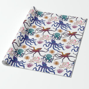 Patroon waterdieren leven onder water in de ocea cadeaupapier