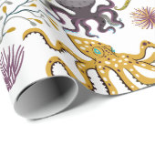 Patroon waterdieren | leven onder water in de ocea cadeaupapier (Rol Hoek)