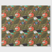 Patroon waterdieren | leven onder water in de ocea cadeaupapier (Vlak)