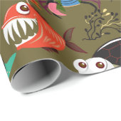 Patroon waterdieren | leven onder water in de ocea cadeaupapier (Rol Hoek)