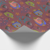 Patroon waterdieren | leven onder water in de ocea cadeaupapier (Hoek)