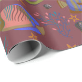 Patroon waterdieren | leven onder water in de ocea cadeaupapier (Rol Hoek)