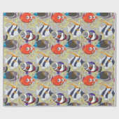 Patroon waterdieren | leven onder water in de ocea cadeaupapier (Vlak)