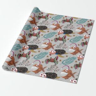 Patroon waterdieren leven onder water in de ocea cadeaupapier
