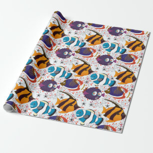 Patroon waterdieren   leven onder water in de ocea cadeaupapier