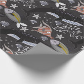 Patroon waterdieren | leven onder water in de ocea cadeaupapier (Hoek)