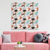 Patroon waterdieren | leven onder water in de ocea canvas afdruk (Insitu (Woonkamer))