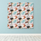 Patroon waterdieren | leven onder water in de ocea canvas afdruk (Insitu (Houten vloer))