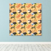 Patroon waterdieren | leven onder water in de ocea canvas afdruk (Insitu (Houten vloer))